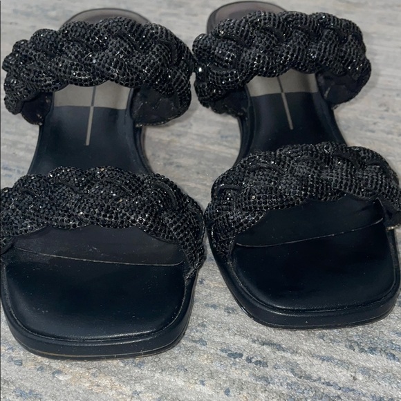 Dolce Vita braided Black Heeled sparkly Sandals - Picture 3 of 9